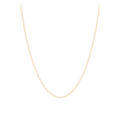 Gold Diamond Cut Cable Chain Necklace - 16" with 2" Extender