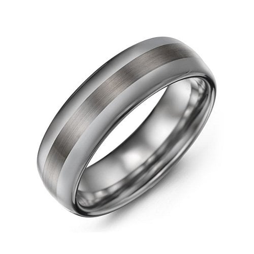 Men's Dual Finish Tungsten Ring