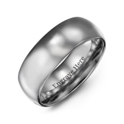 Men's Polished Dome Tungsten 8mm Ring in Tungsten