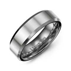 Men's Beveled & Polished Tungsten Ring – Tungsten