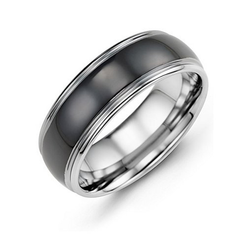 Men's Two Tone Polished & Satin Tungsten Ring – Tungsten