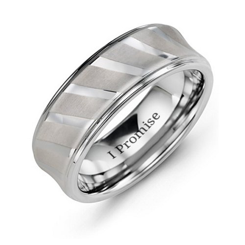 Men's Brushed Diagonal Stripe Tungsten Ring – Tungsten