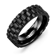 Men's Gear Grooved Brushed Ceramic Band