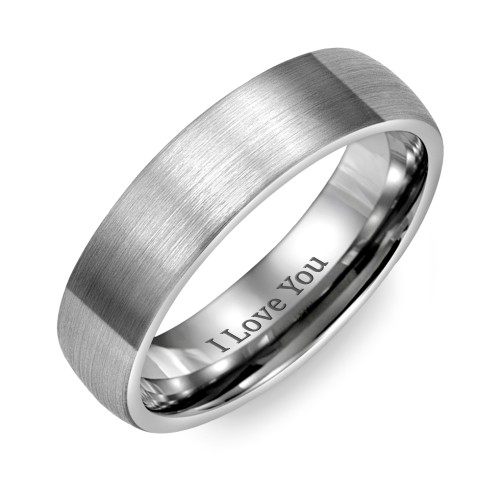 Men's Brushed Tungsten Dome Ring