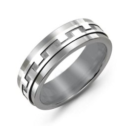 Men's Modern Tungsten Ring With Custom Metal Inlay