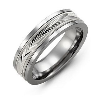 Men's Chevron Inlay Ring