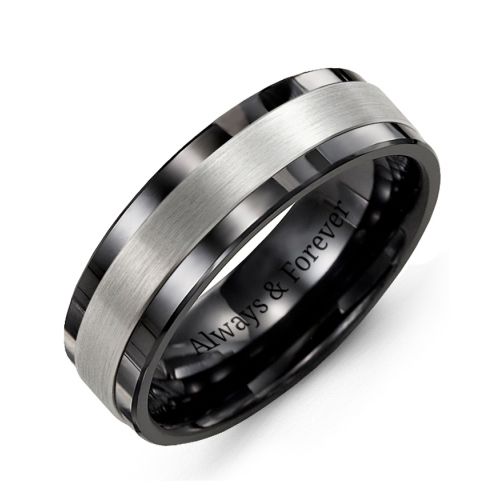 Men's Simple Banded Inlay Ring