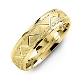 Men's Zig Zag Milgrain Ring