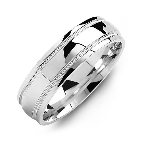 Men's Polished Dome Ring with Milgrain – Sterling Silver