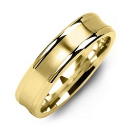 Men's Brushed & Polished Contour Ring
