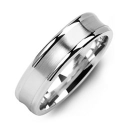 Men's Brushed & Polished Contour Ring