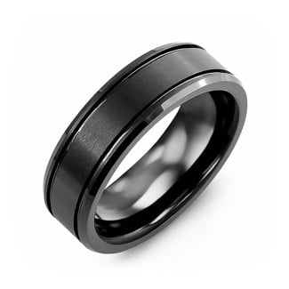 Hammered Black Ceramic Ring