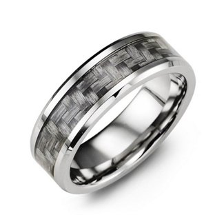 Men's Cobalt Ring with Carbon Fibre Inlay