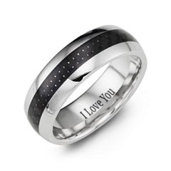 Men's Polished Cobalt Ring with Black Ceramic Inlay – Cobalt