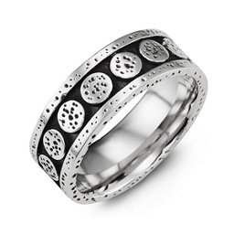 Men's Banded Circle Cobalt Ring