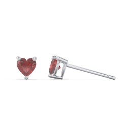 Kids Heart Birthstone Stud Earrings