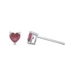 Kids Heart Birthstone Stud Earrings
