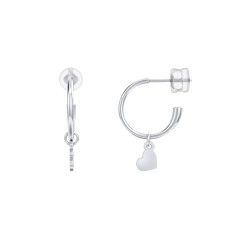 Kids Small Open Hoop Earrings with Removable Heart Charm