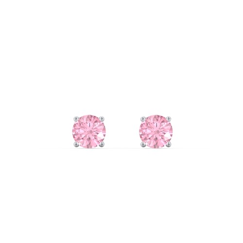 Kids Classic Birthstone Stud Earrings – Sterling Silver with Pink Tourmaline