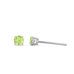 Kids Classic Birthstone Stud Earrings in 925 Sterling Silver with Peridot