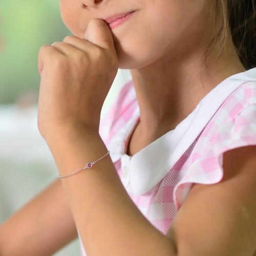 Kids and Baby Bezel Set Birthstone Bracelet