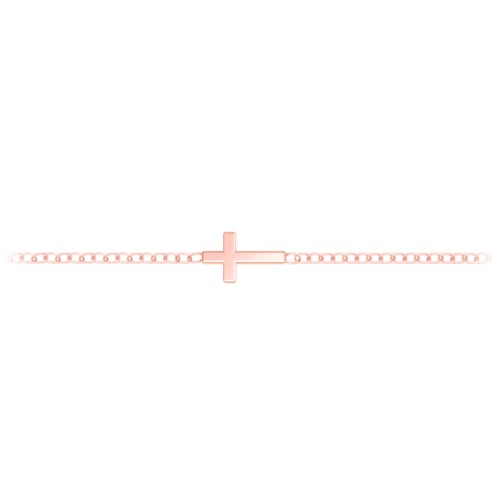 Kids and Baby Cross Charm Bracelet – 10K Rose Gold