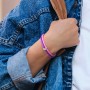 Engravable Sideways Heart Charm Silicone Bracelet Set - Double Style