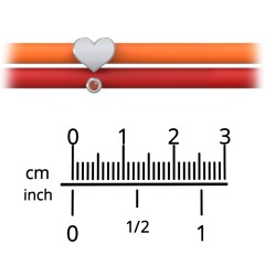 Engravable Heart and Birthstone Charm Silicone Bracelet Set - Double Style