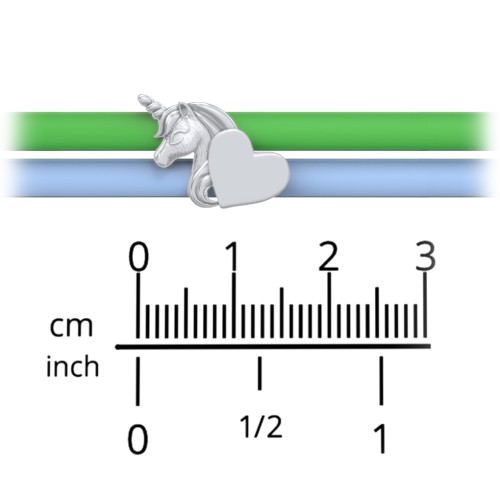 Engravable Unicorn Charm Silicone Bracelet Set - Double Style – Sterling Silver