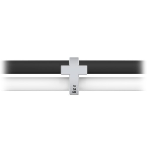Engravable Classic Cross Charm Silicone Bracelet Set - Double Style