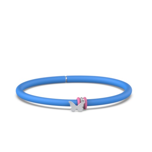 Personalized Butterfly Charm Silicone Bracelet Set – Single Style