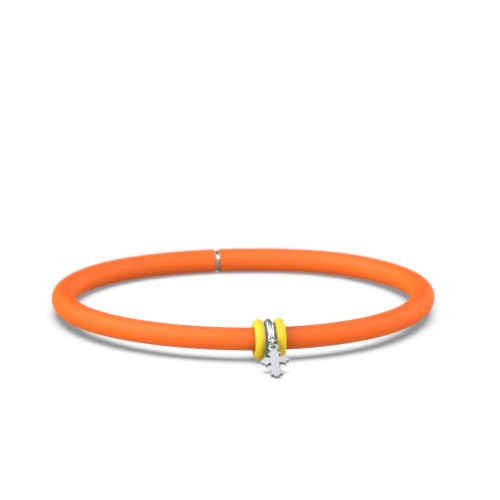 Personalized Cross Charm Silicone Bracelet Set - Single Style
