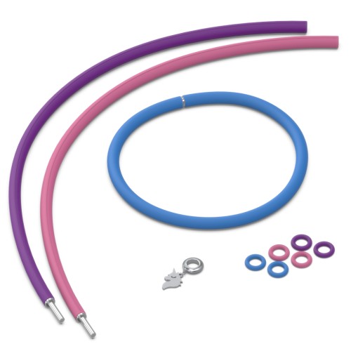 Personalized Unicorn Charm Silicone Bracelet Set - Single Style