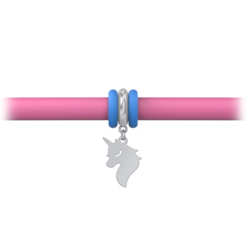Personalized Unicorn Charm Silicone Bracelet Set - Single Style