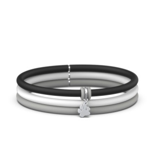 Personalized Paw Print Charm Silicone Bracelet Set - Single Style