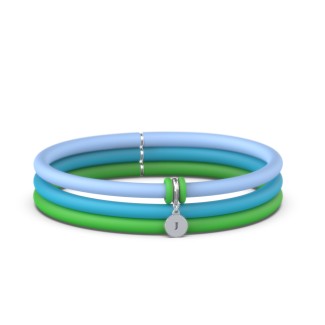 Engravable Disc Charm Silicone Bracelet Set - Single Style