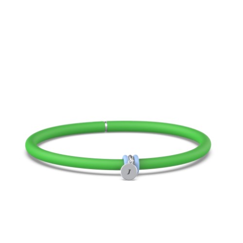 Engravable Disc Charm Silicone Bracelet Set - Single Style