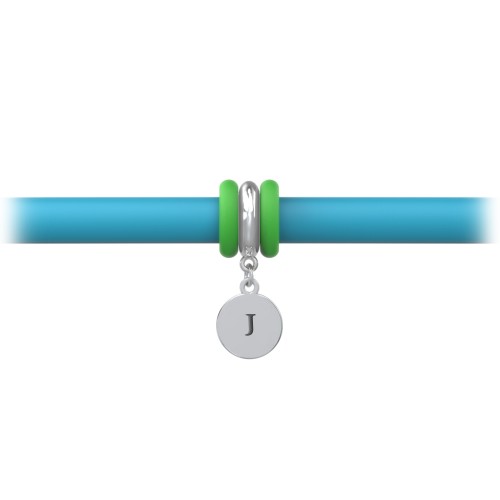 Engravable Disc Charm Silicone Bracelet Set - Single Style