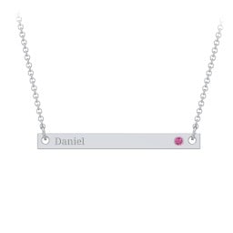 Kids Birthstone Name Bar Pendant