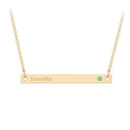 Kids Birthstone Name Bar Pendant