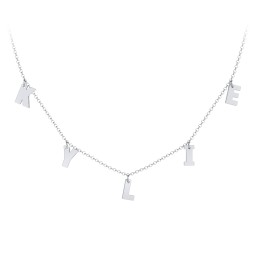 Kids Initial Necklace with 5 Letters in 925 Sterling Silver