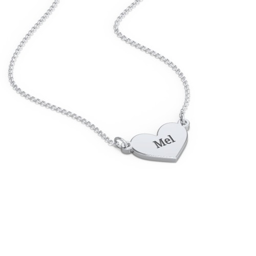 Kids Engravable Heart Necklace – Sterling Silver