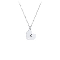 Kids Engravable Sideways Heart Birthstone Necklace