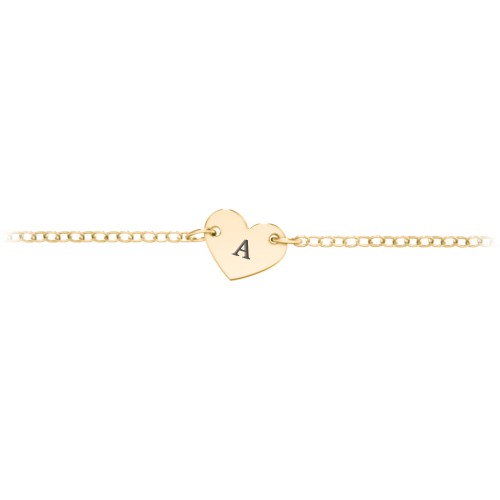 Kids and Baby Engravable Heart Bracelet – 10K Yellow Gold