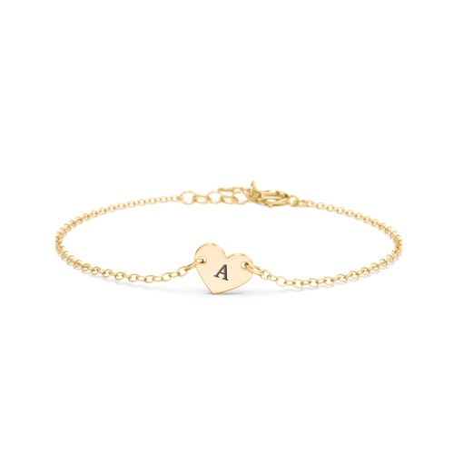 Kids and Baby Engravable Heart Bracelet – 10K Yellow Gold