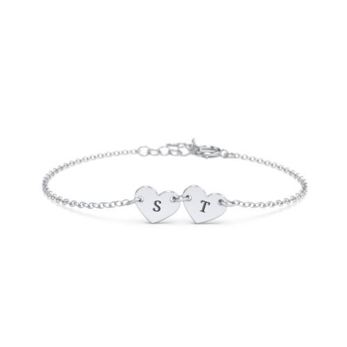 Kids and Baby Engravable 2 Hearts Bracelet