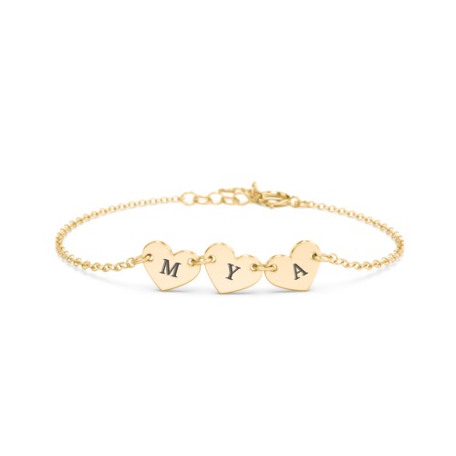 Kids and Baby Engravable 3 Hearts Bracelet