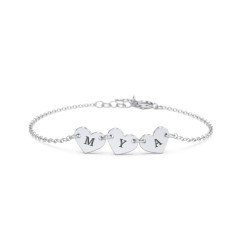 Kids and Baby Engravable 3 Hearts Bracelet – Sterling Silver