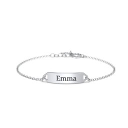 Kids and Baby Mini Engravable Bar Bracelet in 925 Sterling Silver