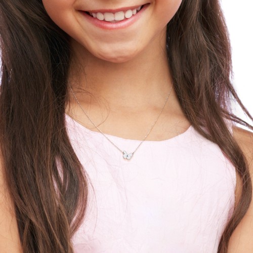 Kids Engravable Initial Butterfly Necklace – Sterling Silver